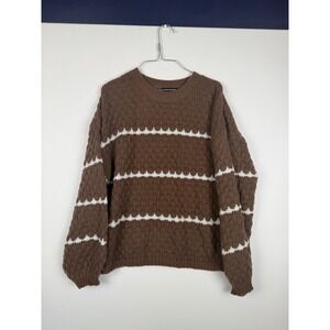 merokeety crewneck sweater Brown/white Size M Women's‎
